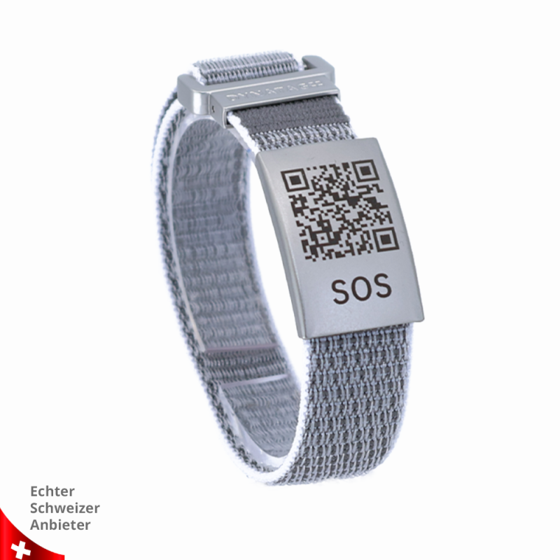 SOS Armband Textiel met QR-code | Noodarmband | DynaTag