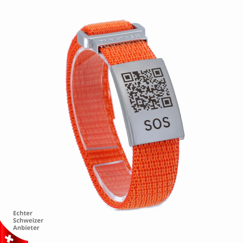 SOS Armband Textiel met QR-code | Noodarmband | DynaTag