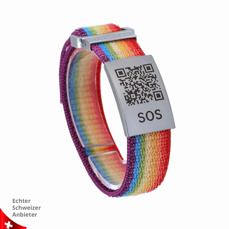 SOS Armband Textiel met QR-code | Noodarmband | DynaTag