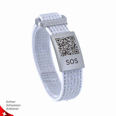 SOS Armband Textil mit QR-Code | Notfallarmband | DynaTag