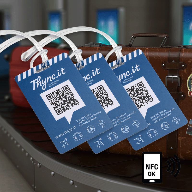 Gepäckanhänger mit QR und NFC | DynaTag