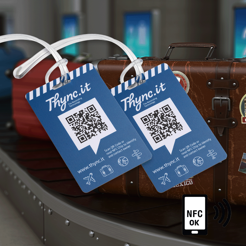 Gepäckanhänger mit QR und NFC | DynaTag