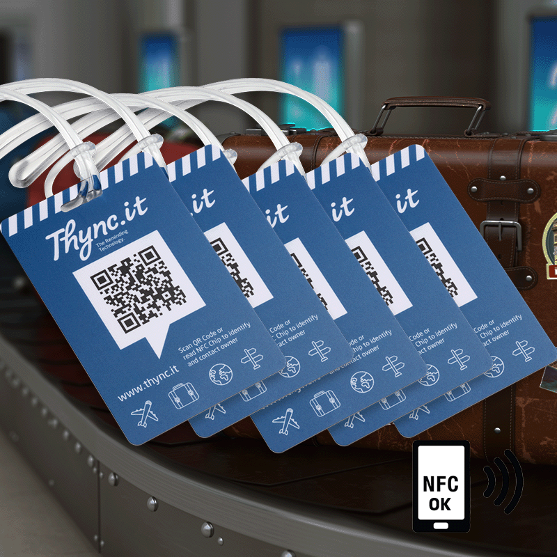 Gepäckanhänger mit QR und NFC | DynaTag