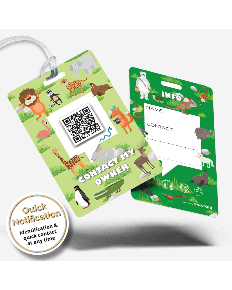 agagelabel met QR-code | Digitaal kofferlabel | DynaTag